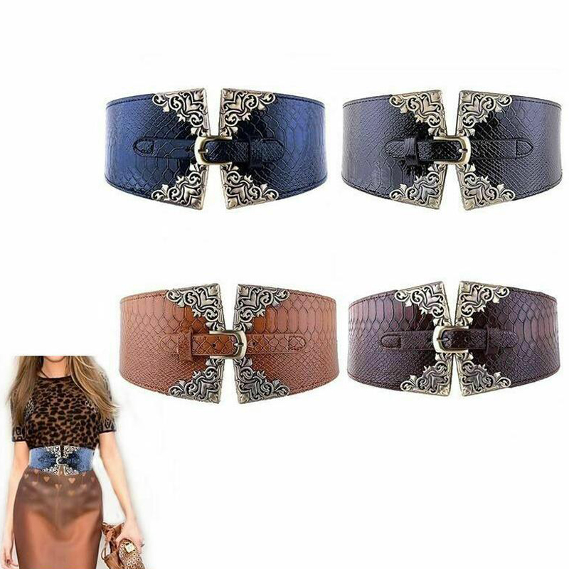 Women Elastic Buckle Wide Belt - Corset Waist Cinch avis et prix