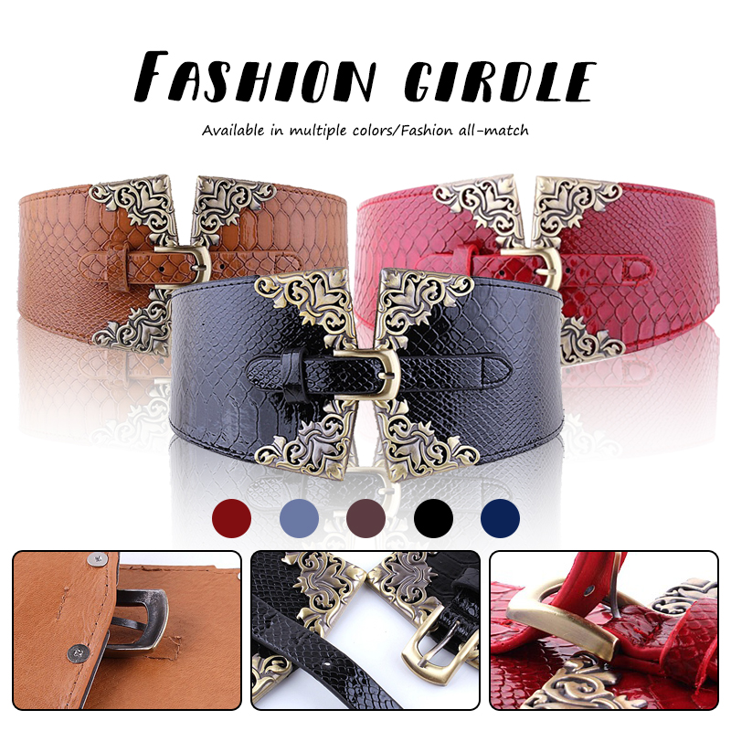Women Elastic Buckle Wide Belt - Corset Waist Cinch avis et prix