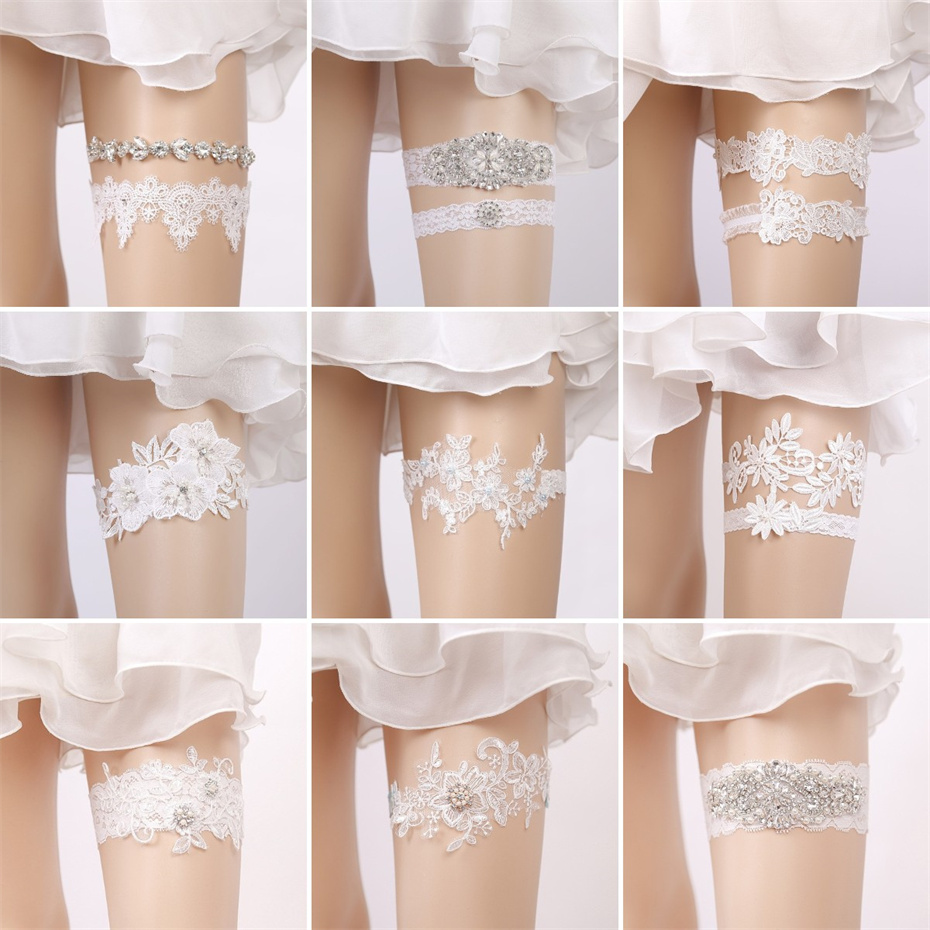 Rhinestone Wedding Garter Leg  - Garter Belt Set avis et prix