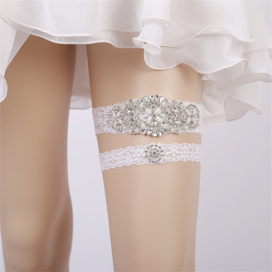 Rhinestone Wedding Garter Leg  - Garter Belt Set avis et prix