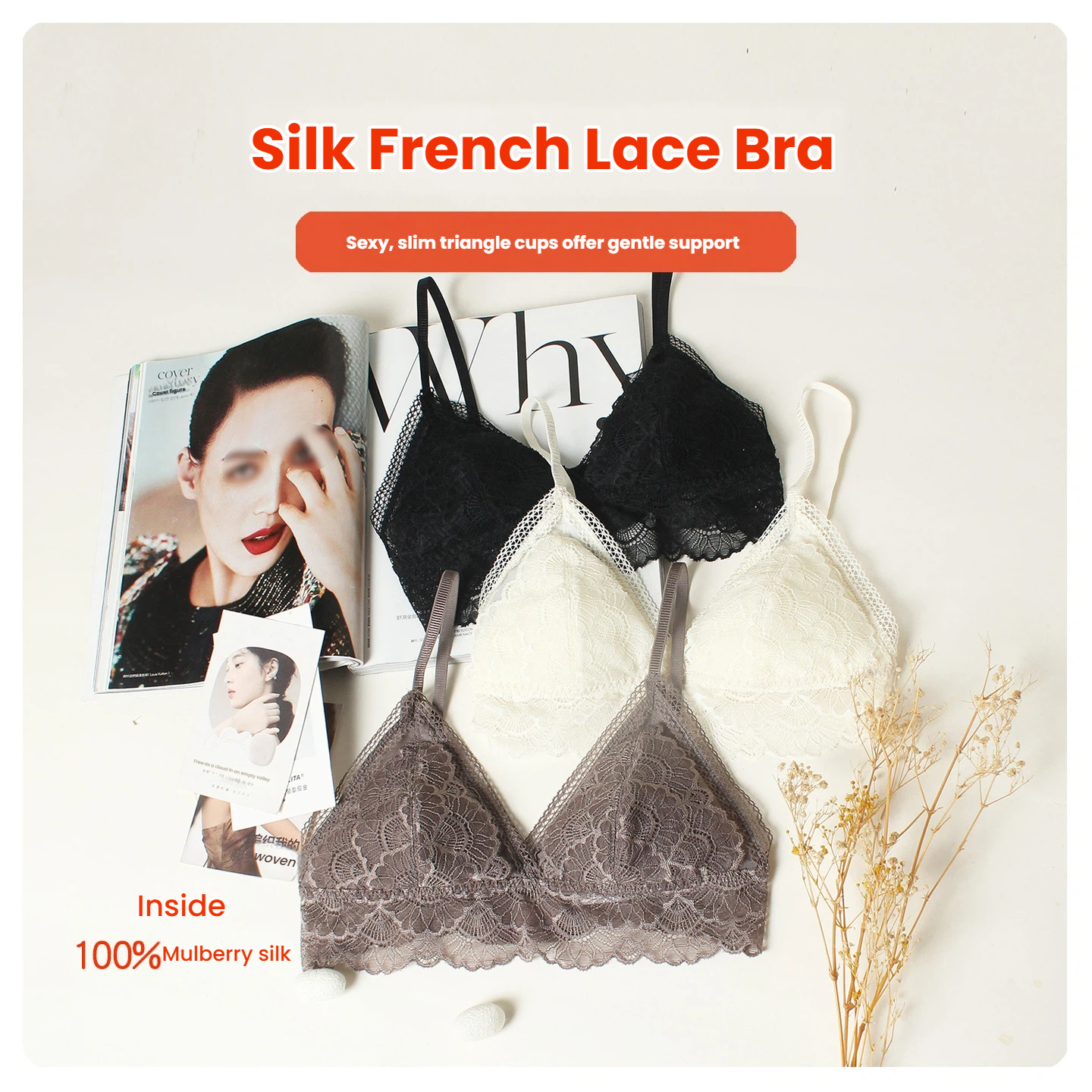 100% Mulberry Silk Triangle Cu - Bralette Wireless Soft avis et prix