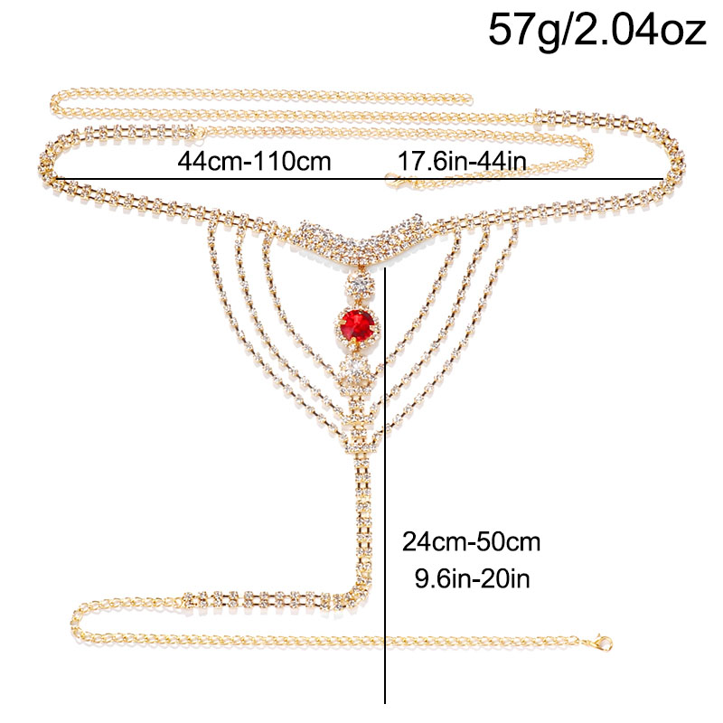 Crystal Rhinestone Body Chain  - Thong Bikini Women avis et prix
