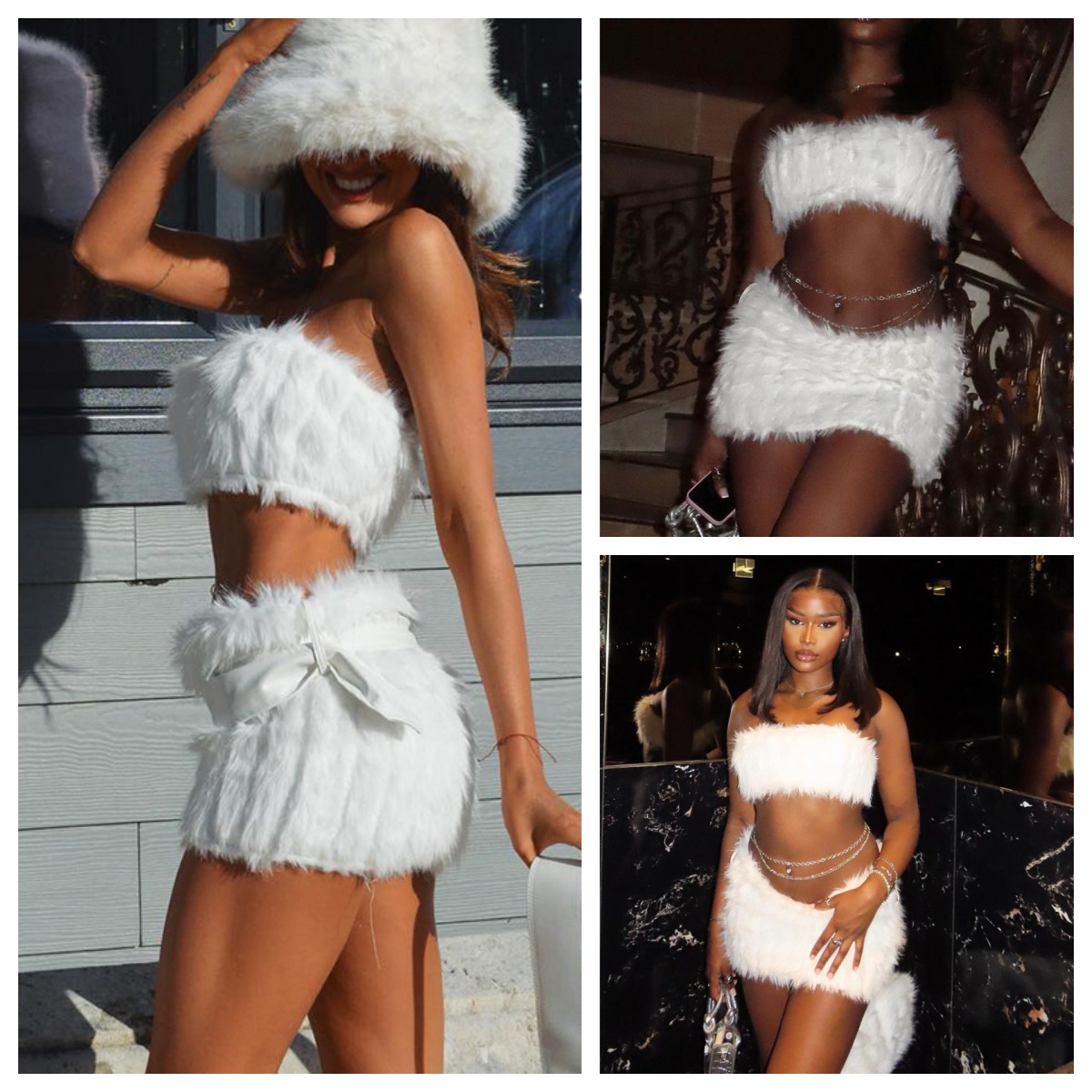 Y2K Coquette Cute Fluffy Knit  - Strapless Bra Backless avis et prix