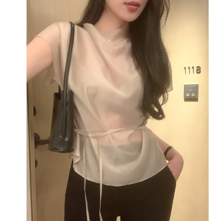 Summer Short Sleeve Shirt Wome - Corset Waist Cinch avis et prix
