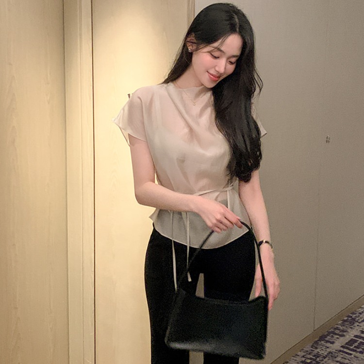 Summer Short Sleeve Shirt Wome - Corset Waist Cinch avis et prix
