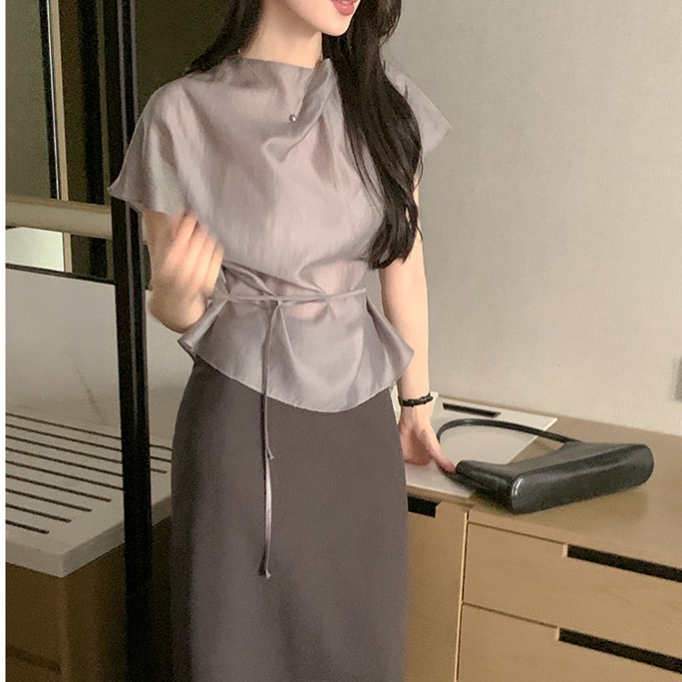 Summer Short Sleeve Shirt Wome - Corset Waist Cinch avis et prix