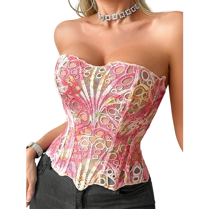 Sexy Bone Garment Corset Sheer - Cami Top Lace avis et prix
