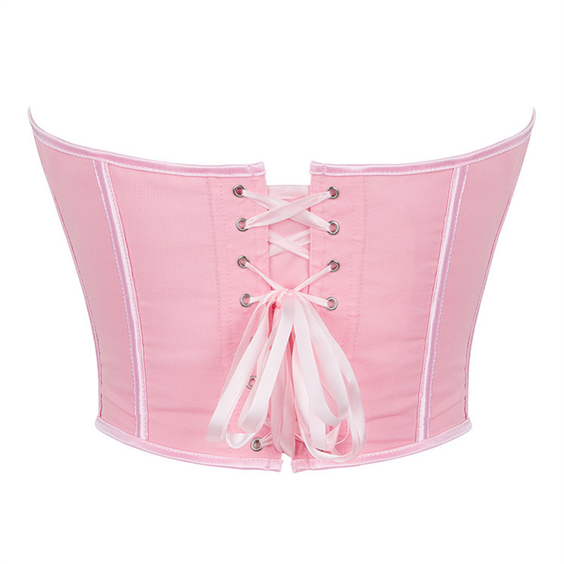 Pink Heart-shaped Bustier Crop - Strapless Bra Backless avis et prix