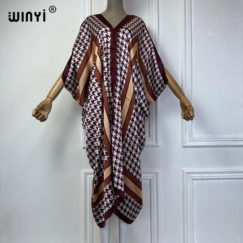 WINYI Summer african V-neck dr - Robe Silk Women avis et prix