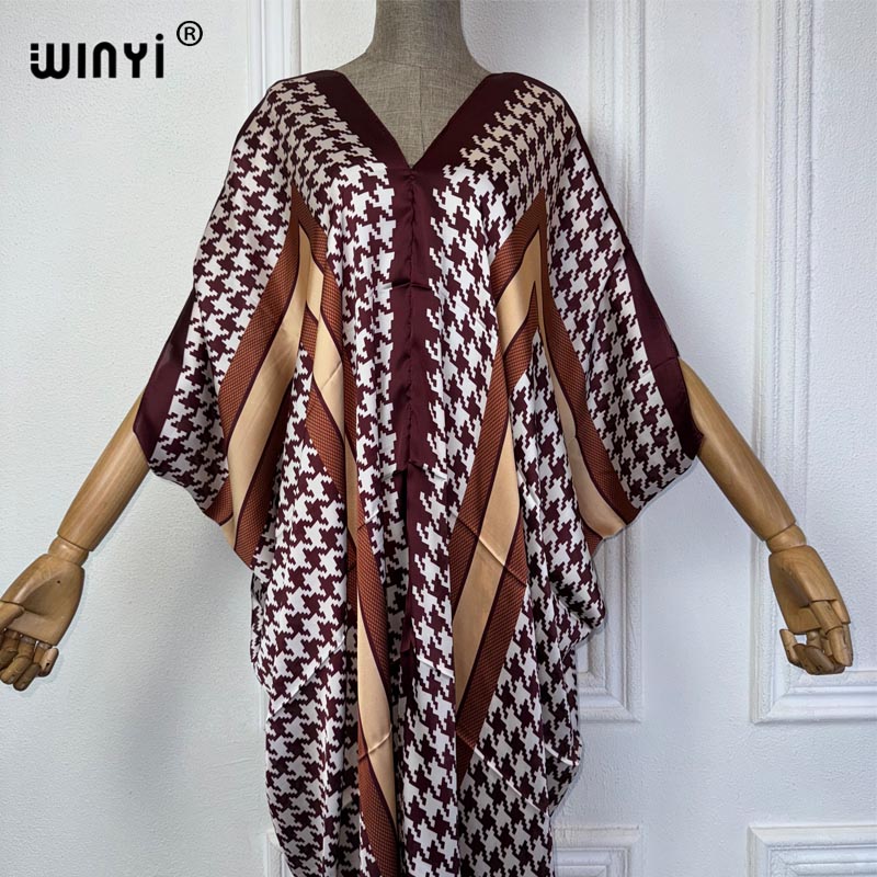 WINYI Summer african V-neck dr - Robe Silk Women avis et prix