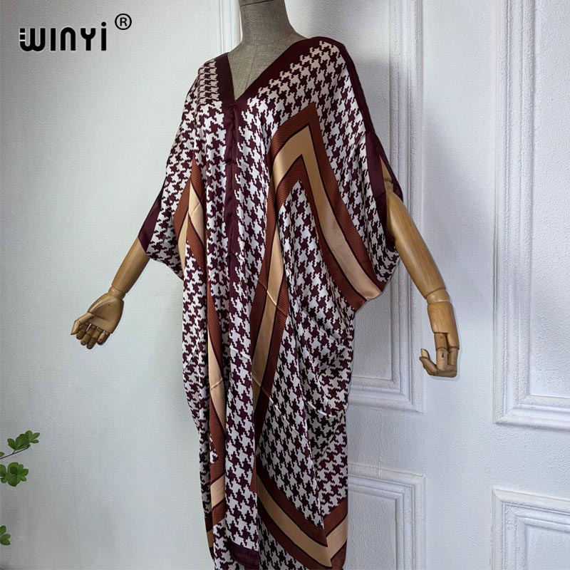 WINYI Summer african V-neck dr - Robe Silk Women avis et prix