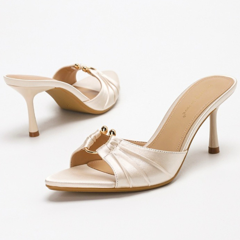 Pleated Metal Ring Satin Elega - Slip Dress Satin avis et prix