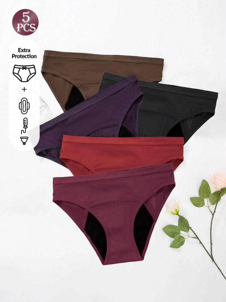 5 Pcs Women Solid Color Absorb - Period Panty Absorbent avis et prix