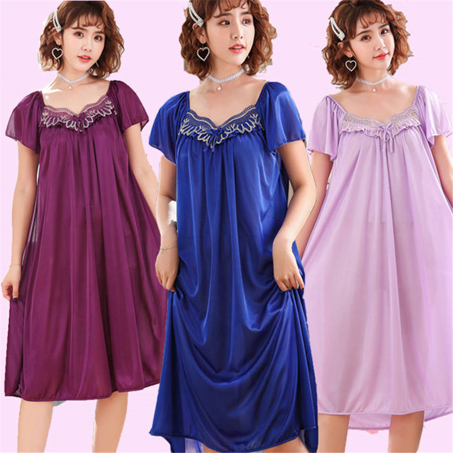 NEW Summer Ice Silk Nightgown  - Robe Silk Women avis et prix