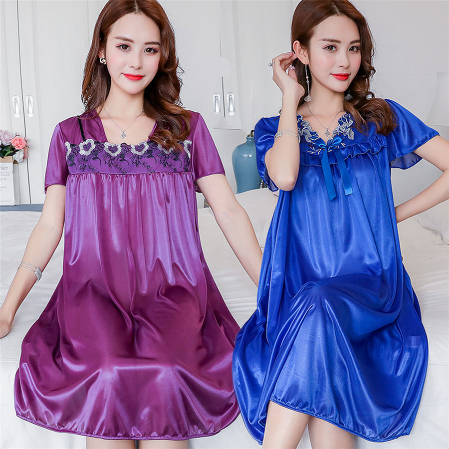NEW Summer Ice Silk Nightgown  - Robe Silk Women avis et prix