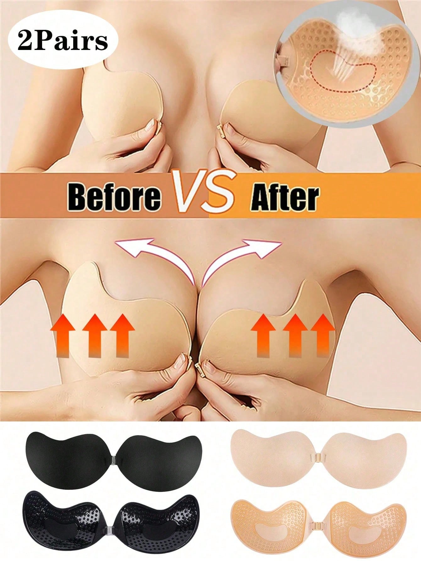 2-pack Women's Self-Adhesive I - Push Up Bra Padded avis et prix