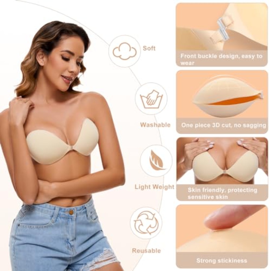 RELIRELIA Women's Sticky Self  - Silicone Bra Adhesive avis et prix