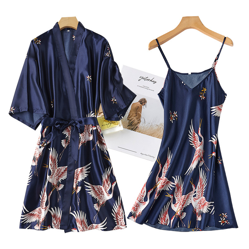 Burgundy Women 2PCS Faux Silk  - Robe Silk Women avis et prix